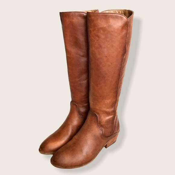 Frye Carson Piping Cognac Leather Tall Casual Boot - Picture 8 of 15